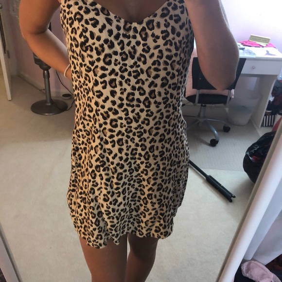 Cheetah Print Thin Strap Flowy Summer Dress - Picture 4 of 4